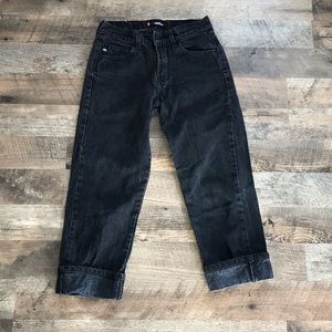 Vintage Bongo Black High Rise Cuff Jeans Juniors Size 3